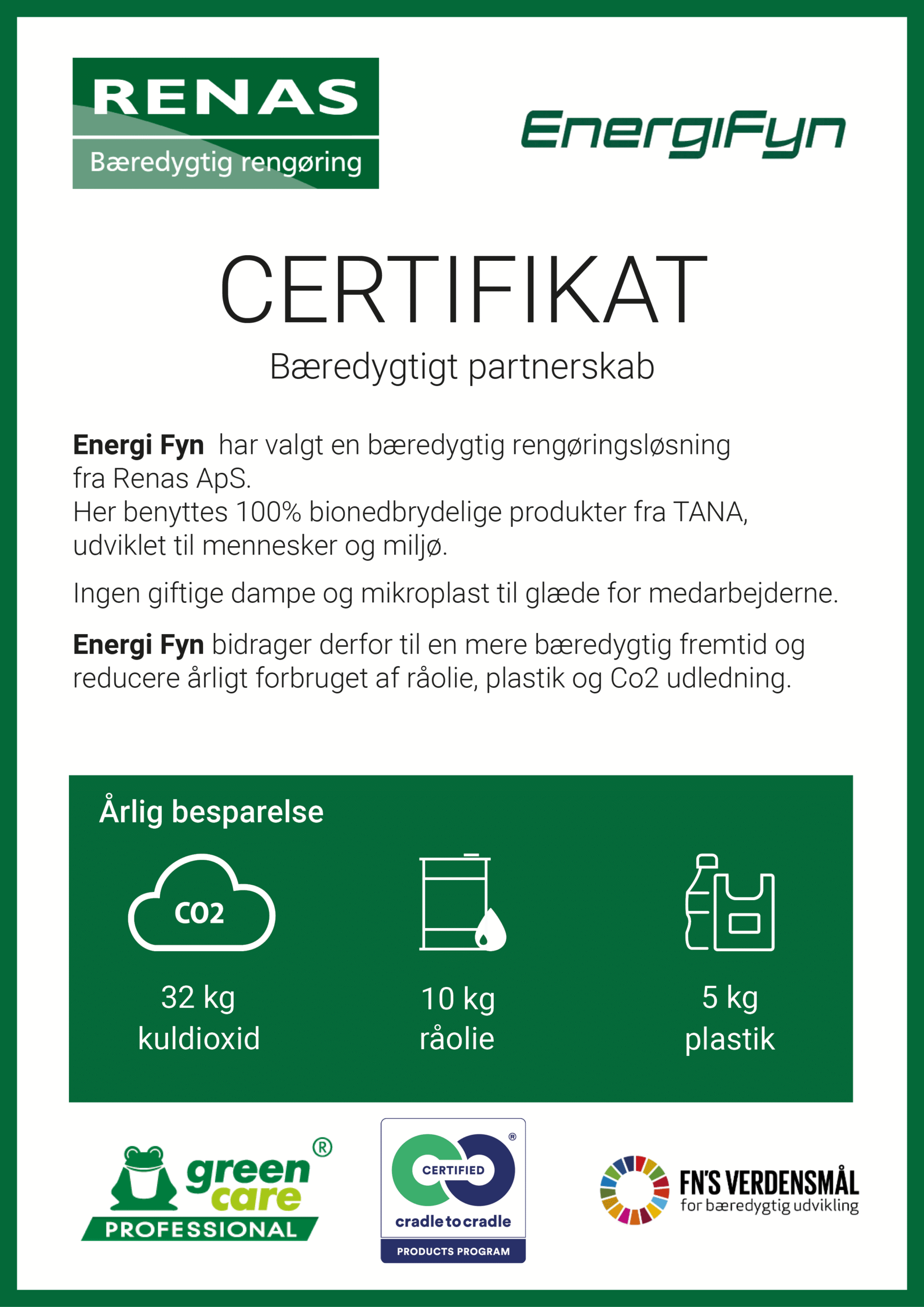 Certifikat af bæredygtigt partnerskab